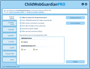 Parental control software - ChildWebGuardian
